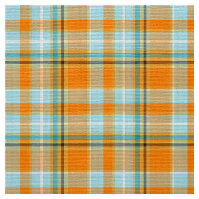 Turquoise and Orange CM Custom Fabric (Swatch)