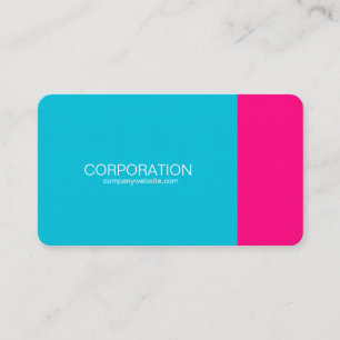 Turquoise and pink classy business card