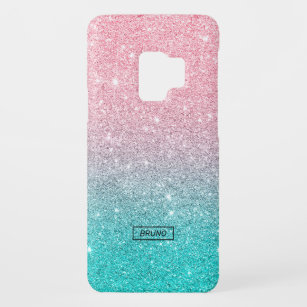 Turquoise and pink glitter ombre Case-Mate samsung galaxy s9 case