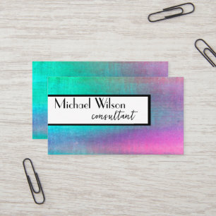 turquoise and pink watercolor bold modern  business card