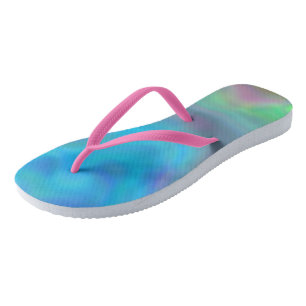 Turquoise and Purple Abstract Thongs