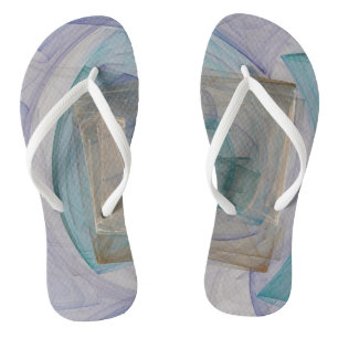 Turquoise and Purple Abstract Thongs