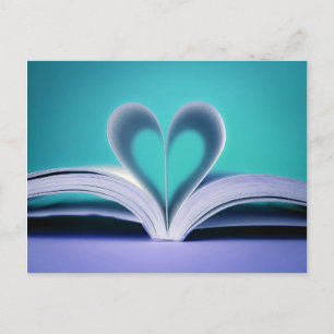Turquoise and Purple Book Heart photograph Postcard