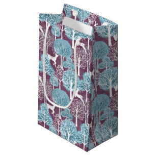 Turquoise and Purple Deer Village Holiday Small Gift Bag