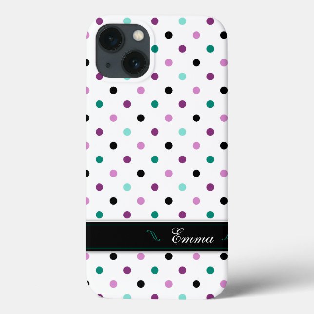Turquoise And Purple Dots Custom iPad Air Case (Back)