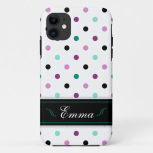 Turquoise And Purple Dots Custom iPhone 5/5S Case