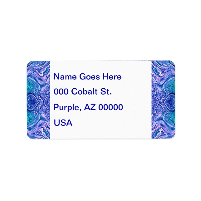 Turquoise and Purple Glass Abstract Label (Front)