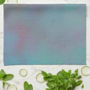 Turquoise and Purple MArbled Cloud abstract Tea Towel
