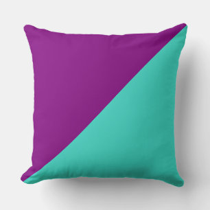 Turquoise and Purple Solid Colour Background #2 Cushion