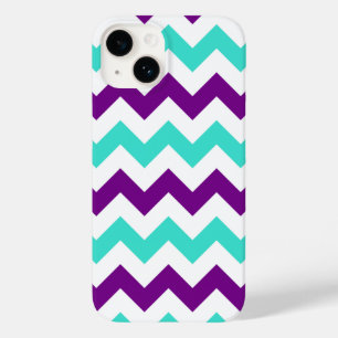 Turquoise and Purple Zigzag Case-Mate iPhone 14 Case