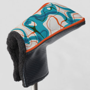 Turquoise and Red Swirls Golf Head Cover