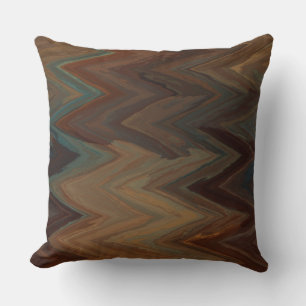 Turquoise and Rust chevron Pattern  Cushion