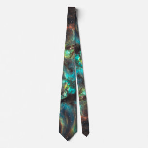 Turquoise and Rust Crab Nebula Tie