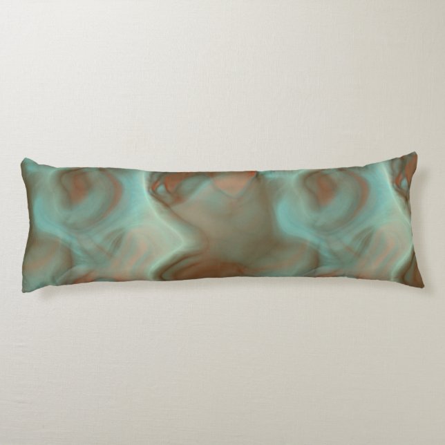 Turquoise and Rust Marble Abstract Body Cushion (Back)