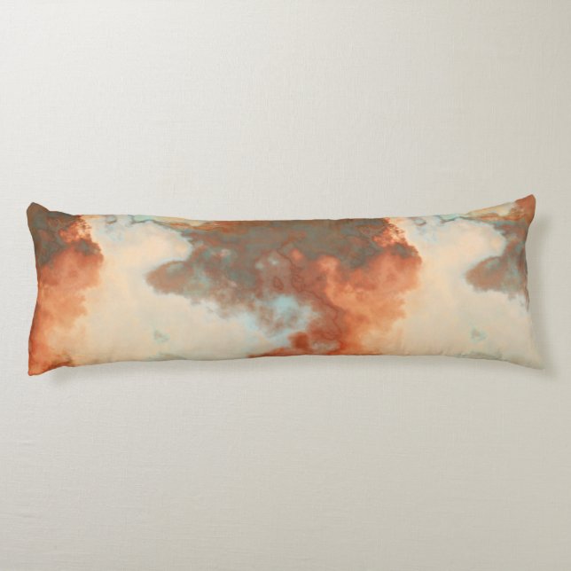 Turquoise and Rust Marble Abstract Body Cushion (Back)