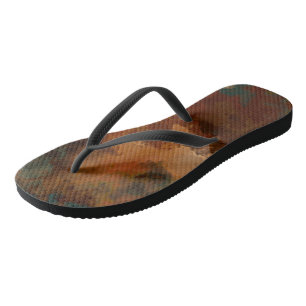 Turquoise and Rust Marble Abstract Thongs