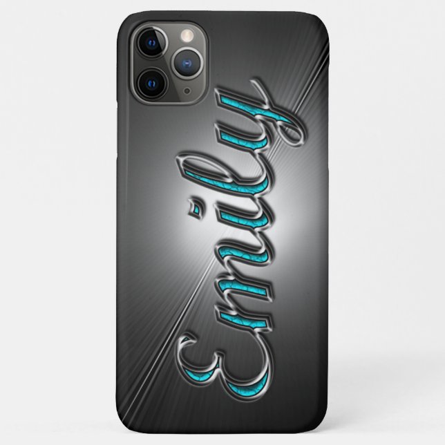Turquoise and Silver Design name "Emily" Case-Mate iPhone Case (Back)