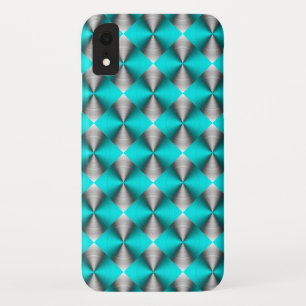 Turquoise and Silver Modern Trendy iPhone XR Case