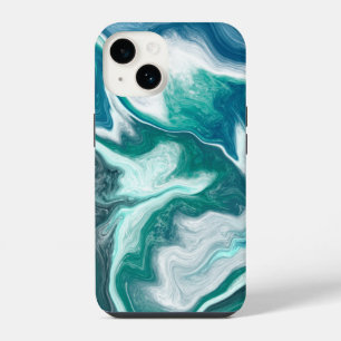 Turquoise and Teal Beachy Waves iPhone 14 Case