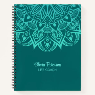 Turquoise and Teal Mandala Life Coach Notebook