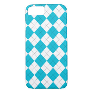 Turquoise and White Argyle iPhone 8/7 Case