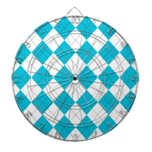 Turquoise and White Argyle Dartboard