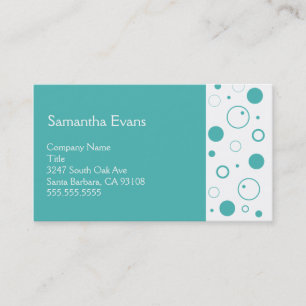 Turquoise and White Bubbles Business Card