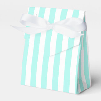 Turquoise and white candy stripes favour box