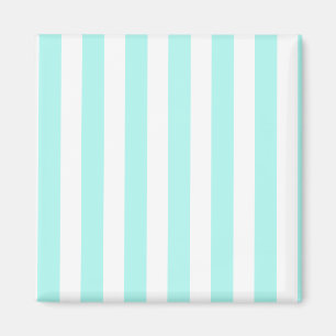 Turquoise and white candy stripes magnet