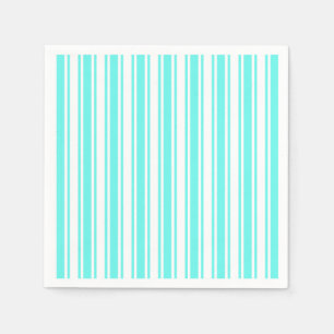 Turquoise and white candy stripes napkin