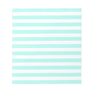 Turquoise and white candy stripes notepad