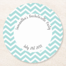 Turquoise and white chevron party