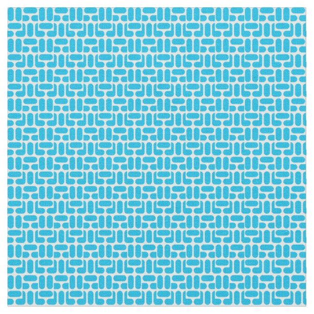 turquoise and white geometric pattern fabric (Close Up)