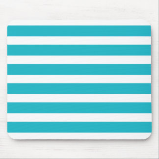 Turquoise and White Stripe Nautical Summer Mouse Pad