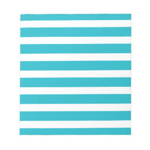 Turquoise and White Stripe Nautical Summer Notepad