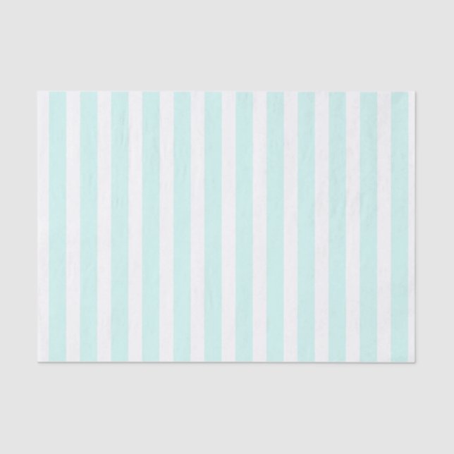 Turquoise and White Striped Boho Tissue Paper (Front)