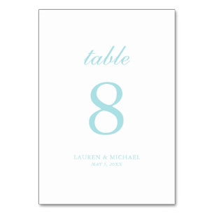Turquoise And White Table Number