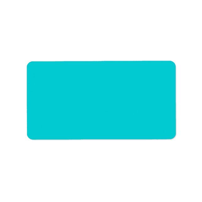 Turquoise Aqua Blue Solid Trend Colour Background Label (Front)