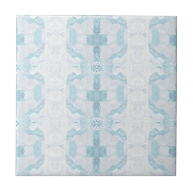 Turquoise aqua diamond geometric design ceramic tile (Front)