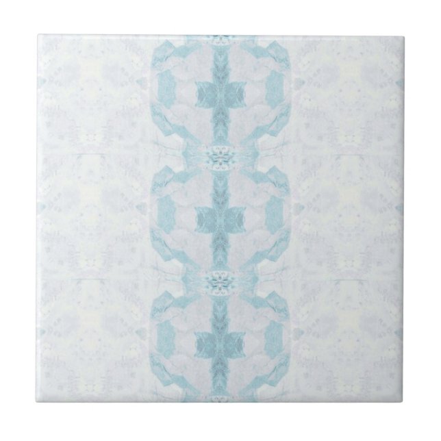 Turquoise aqua diamond geometric design  ceramic tile (Front)