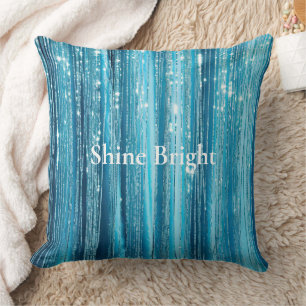 Turquoise Aqua Glam Glitter Cushion