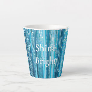 Turquoise Aqua Glam Glitter Latte Mug