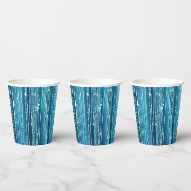 Turquoise Aqua Glam Glitter Paper Cups (Multi)