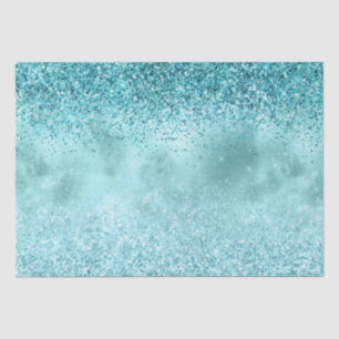Turquoise Aqua Gold Glam Glitter   Tissue Paper