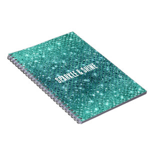 Turquoise Aqua Green Sparkle Notebook