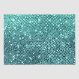 Turquoise Aqua Green Sparkle Tissue Paper