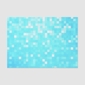 Turquoise Aqua Pixels Tissue Paper