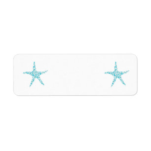 Turquoise Aqua Starfish Small Address Labels