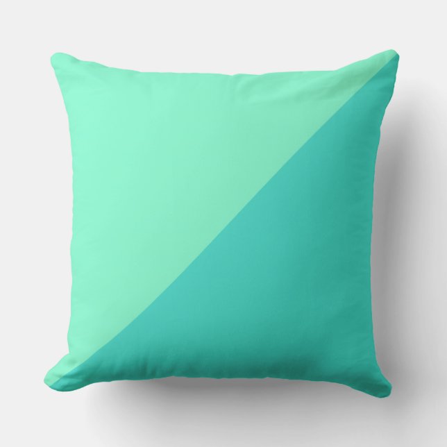 Turquoise & Aquamarine Solid Colour Background Cushion (Front)