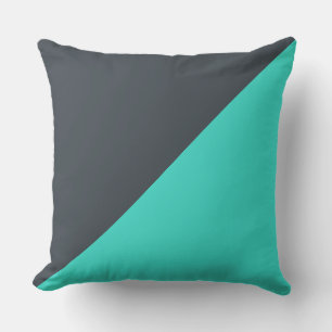 Turquoise & Arsenic Solid Colour Background Cushion